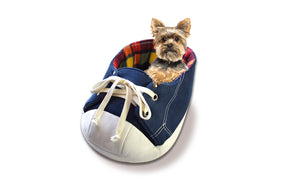 Sneaker Pet Bed with a Toy Breed dog