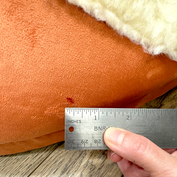Giant Slipper Cat Bed in Orange Suede- 100% vegan materials