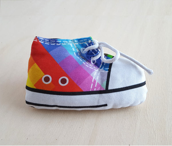 Sneaker Cat Toy in Rainbow