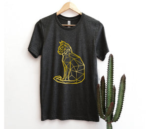 gold cat print t-shirt