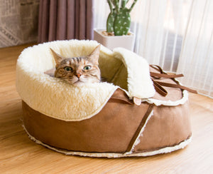 Sherpa Moccasin Cat Bed