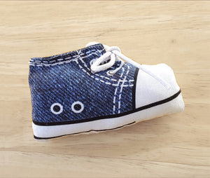 Sneaker Catnip Toy in Blue Denim