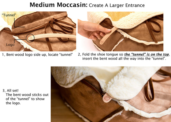 Seconds SALE: Sherpa Moccasin Cat Bed in Mocha Suede