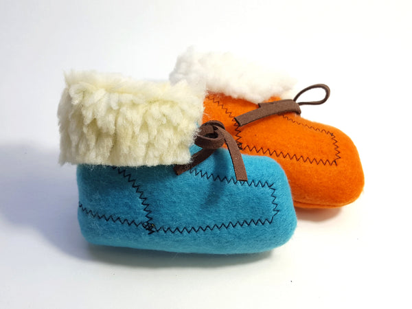 Felt Moccasin Shoe Catnip Toy in Mocha Color