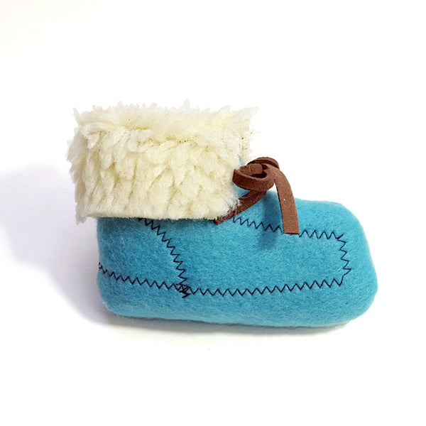 Felt Moccasin Shoe Catnip Toy in Mocha Color